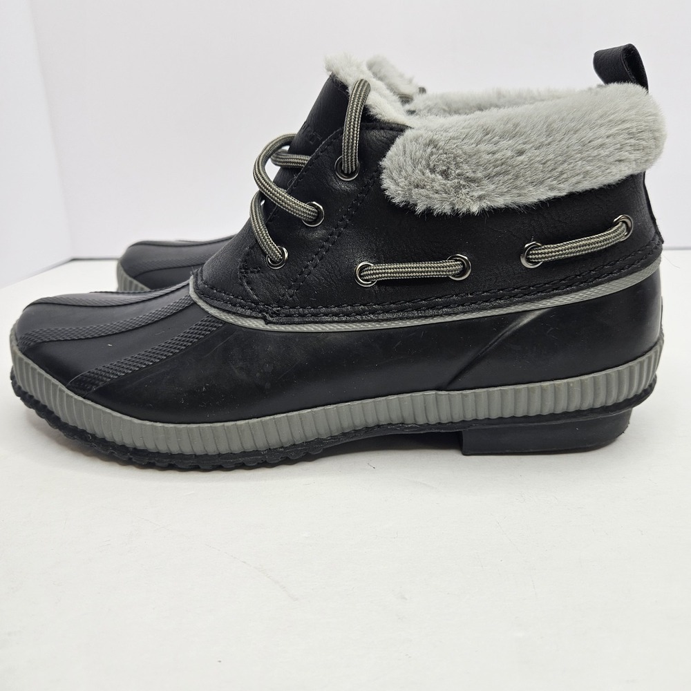 JSport Mary Black Boot Waterproof Women's Size 8 Heel To Toe‎ 10 3/4"